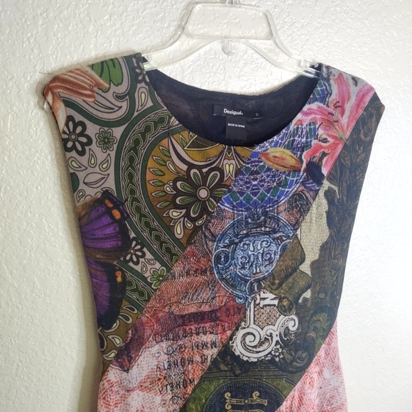 Desigual Rasha Patchwork Retro Dress Sz S - Picture 3 of 10